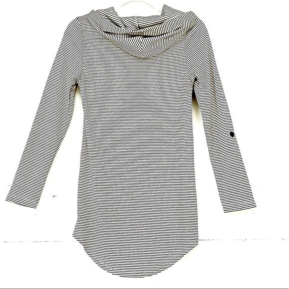Women's Long Sleeve Striped Hooded Top M - Picture 4 of 5